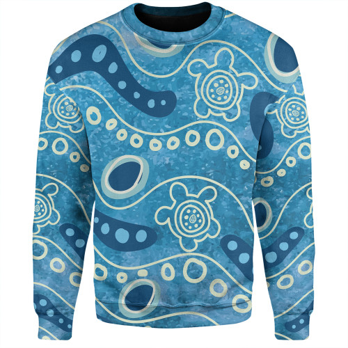 Australia Aboriginal Sweatshirt - River With Aboriginal Dot Art Inspired Sweatshirt