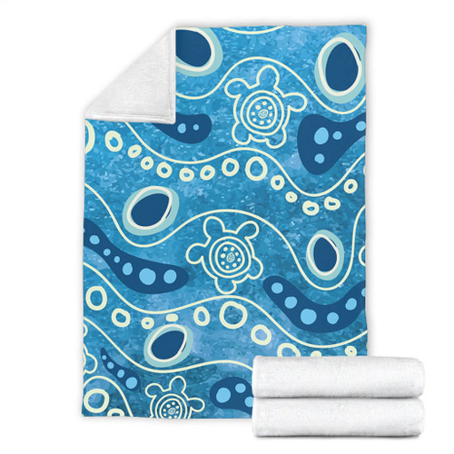 Australia Aboriginal Blanket - River With Aboriginal Dot Art Inspired Blanket Australia Aboriginal Blanket - River With Aboriginal Dot Art Inspired Blanket