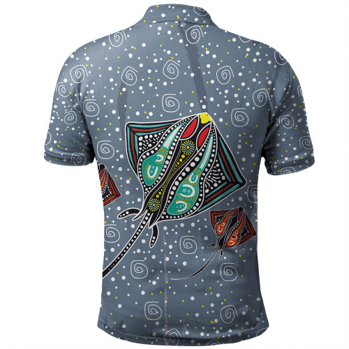 Australia Aboriginal Polo Shirt - Stingray Art In Aboriginal Dot Style Inspired Polo Shirt Australia Aboriginal Polo Shirt - Stingray Art In Aboriginal Dot Style Inspired Polo Shirt