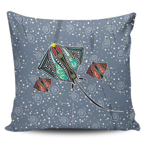 Australia Aboriginal Pillow Covers - Stingray Art In Aboriginal Dot Style Inspired Pillow Covers Australia Aboriginal Pillow Covers - Stingray Art In Aboriginal Dot Style Inspired Pillow Covers