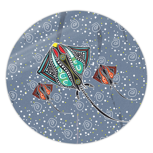 Australia Aboriginal Round Rug - Stingray Art In Aboriginal Dot Style Inspired Round Rug Australia Aboriginal Round Rug - Stingray Art In Aboriginal Dot Style Inspired Round Rug