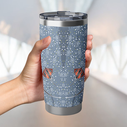 Australia Aboriginal Tumbler - Stingray Art In Aboriginal Dot Style Inspired Tumbler Australia Aboriginal Tumbler - Stingray Art In Aboriginal Dot Style Inspired Tumbler