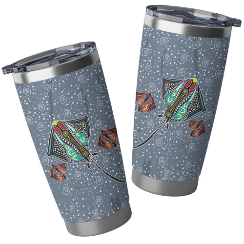 Australia Aboriginal Tumbler - Stingray Art In Aboriginal Dot Style Inspired Tumbler Australia Aboriginal Tumbler - Stingray Art In Aboriginal Dot Style Inspired Tumbler