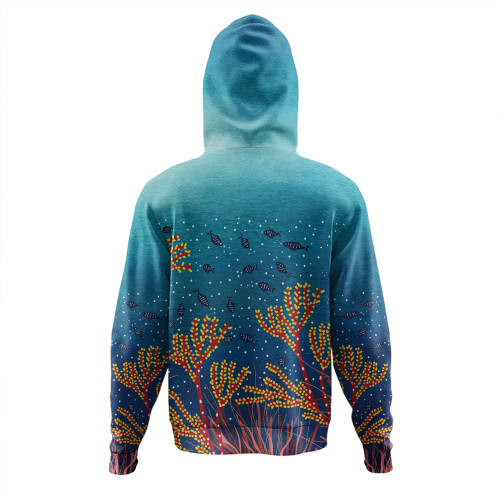 Australia Aboriginal Hoodie - Underwater Aboriginal Art Inspired Hoodie Australia Aboriginal Hoodie - Underwater Aboriginal Art Inspired Hoodie