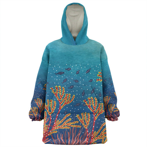 Australia Aboriginal Snug Hoodie - Underwater Aboriginal Art Inspired Snug Hoodie