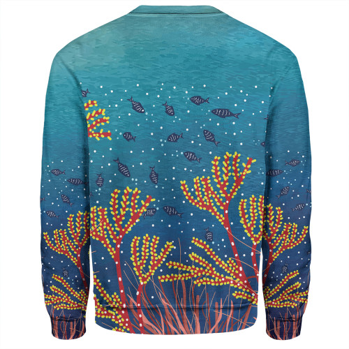 Australia Aboriginal Sweatshirt - Underwater Aboriginal Art Inspired Sweatshirt