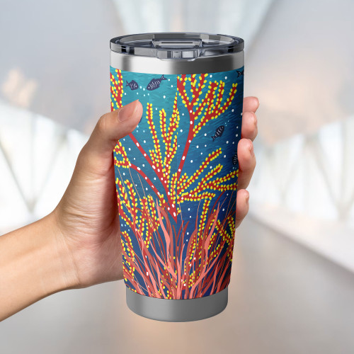 Australia Aboriginal Tumbler - Underwater Aboriginal Art Inspired Tumbler Australia Aboriginal Tumbler - Underwater Aboriginal Art Inspired Tumbler