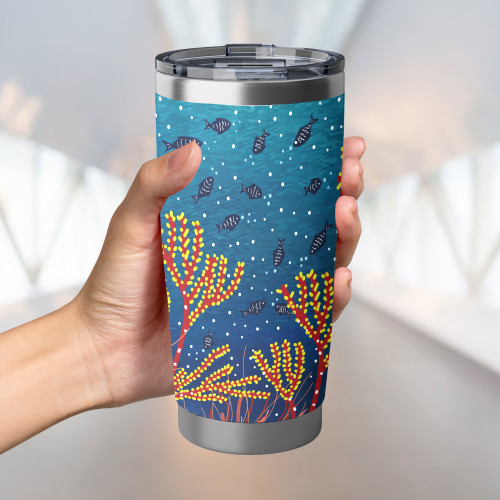 Australia Aboriginal Tumbler - Underwater Aboriginal Art Inspired Tumbler Australia Aboriginal Tumbler - Underwater Aboriginal Art Inspired Tumbler