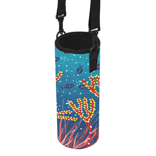 Australia Aboriginal Water Bottle Sleeve - Underwater Aboriginal Art Inspired Water Bottle Sleeve Australia Aboriginal Water Bottle Sleeve - Underwater Aboriginal Art Inspired Water Bottle Sleeve