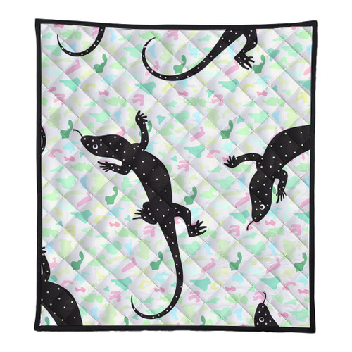 Australia Goanna Quilt - Aboriginal Goanna Dot Art Colorful Inspired  Quilt Australia Goanna Quilt - Aboriginal Goanna Dot Art Colorful Inspired  Quilt
