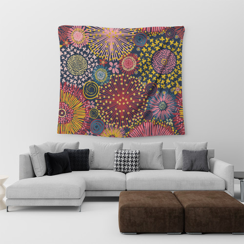 Australia Blooming Bright Flowers Tapestry - Blooming Bright Flowers Meadow Seamless Art Inspired Tapestry Australia Blooming Bright Flowers Tapestry - Blooming Bright Flowers Meadow Seamless Art Inspired Tapestry