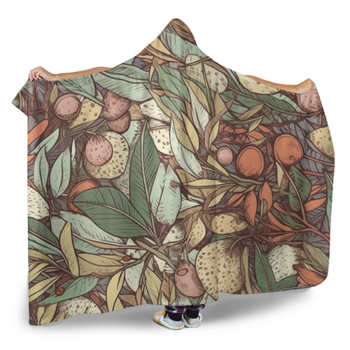 Australia Gumtree Hooded Blanket - Australian Native Plants Hooded Blanket