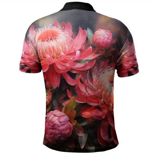 Australia Waratah Polo Shirt - Waratah Oil Painting Abstract Ver1 Polo Shirt Australia Waratah Polo Shirt - Waratah Oil Painting Abstract Ver1 Polo Shirt