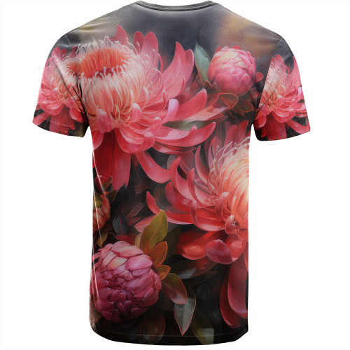 Australia Waratah T-shirt - Waratah Oil Painting Abstract Ver1 T-shirt Australia Waratah T-shirt - Waratah Oil Painting Abstract Ver1 T-shirt