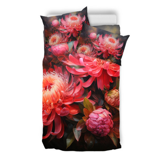 Australia Waratah Bedding Set - Waratah Oil Painting Abstract Ver1 Bedding Set Australia Waratah Bedding Set - Waratah Oil Painting Abstract Ver1 Bedding Set