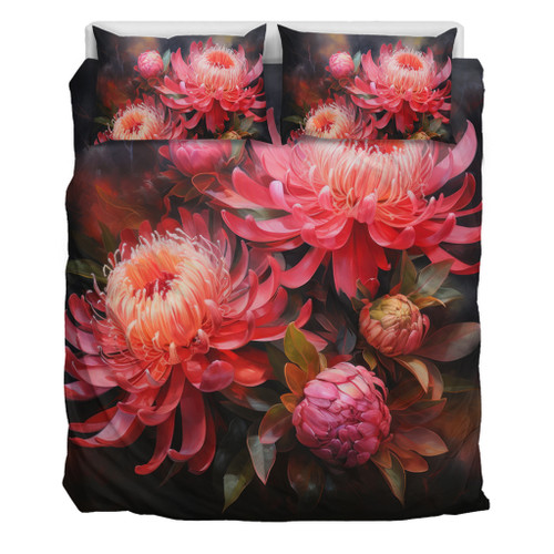 Australia Waratah Bedding Set - Waratah Oil Painting Abstract Ver1 Bedding Set Australia Waratah Bedding Set - Waratah Oil Painting Abstract Ver1 Bedding Set