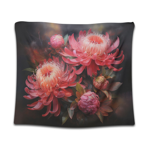Australia Waratah Tapestry - Waratah Oil Painting Abstract Ver1 Tapestry Australia Waratah Tapestry - Waratah Oil Painting Abstract Ver1 Tapestry