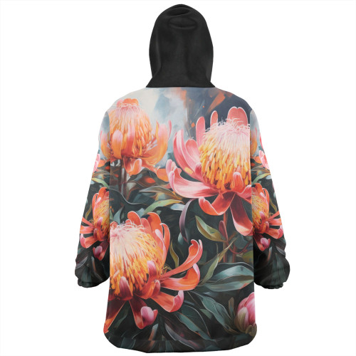 Australia Waratah Snug Hoodie - Waratah Oil Painting Abstract Ver2 Snug Hoodie