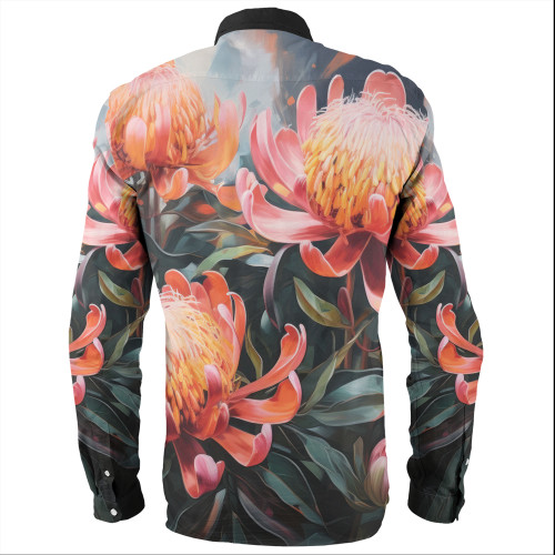 Australia Waratah Long Sleeve Shirts - Waratah Oil Painting Abstract Ver2 Long Sleeve Shirts Australia Waratah Long Sleeve Shirts - Waratah Oil Painting Abstract Ver2 Long Sleeve Shirts