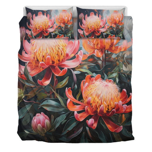 Australia Waratah Bedding Set - Waratah Oil Painting Abstract Ver2 Bedding Set Australia Waratah Bedding Set - Waratah Oil Painting Abstract Ver2 Bedding Set