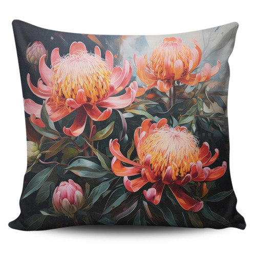 Australia Waratah Pillow Covers - Waratah Oil Painting Abstract Ver2 Pillow Covers Australia Waratah Pillow Covers - Waratah Oil Painting Abstract Ver2 Pillow Covers