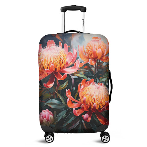 Australia Waratah Luggage Cover - Waratah Oil Painting Abstract Ver2 Luggage Cover Australia Waratah Luggage Cover - Waratah Oil Painting Abstract Ver2 Luggage Cover