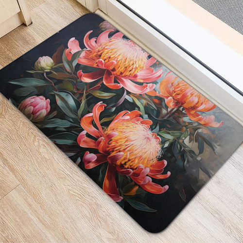Australia Waratah Door Mat - Waratah Oil Painting Abstract Ver2 Door Mat Australia Waratah Door Mat - Waratah Oil Painting Abstract Ver2 Door Mat