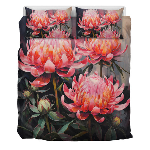 Australia Waratah Bedding Set - Waratah Oil Painting Abstract Ver3 Bedding Set Australia Waratah Bedding Set - Waratah Oil Painting Abstract Ver3 Bedding Set