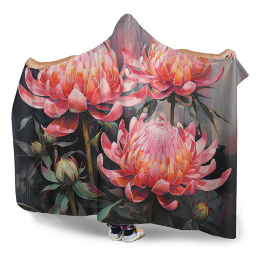 Australia Waratah Hooded Blanket - Waratah Oil Painting Abstract Ver3 Hooded Blanket Australia Waratah Hooded Blanket - Waratah Oil Painting Abstract Ver3 Hooded Blanket