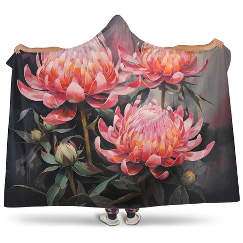 Australia Waratah Hooded Blanket - Waratah Oil Painting Abstract Ver3 Hooded Blanket Australia Waratah Hooded Blanket - Waratah Oil Painting Abstract Ver3 Hooded Blanket