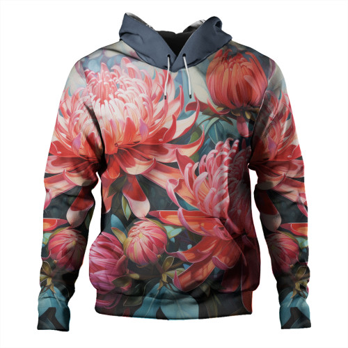 Australia Waratah Hoodie - Waratah Oil Painting Abstract Ver4 Hoodie