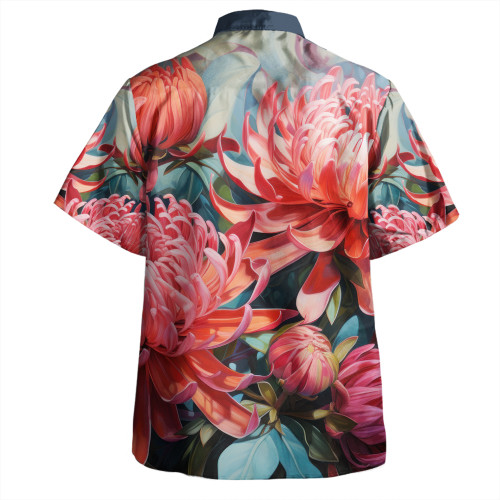 Australia Waratah Hawaiian Shirt - Waratah Oil Painting Abstract Ver4 Hawaiian Shirt