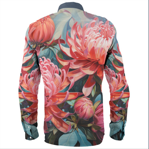 Australia Waratah Long Sleeve Shirts - Waratah Oil Painting Abstract Ver4 Long Sleeve Shirts Australia Waratah Long Sleeve Shirts - Waratah Oil Painting Abstract Ver4 Long Sleeve Shirts