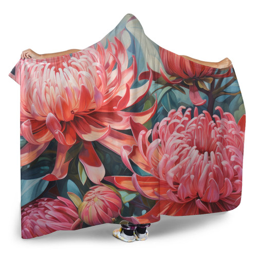Australia Waratah Hooded Blanket - Waratah Oil Painting Abstract Ver4 Hooded Blanket Australia Waratah Hooded Blanket - Waratah Oil Painting Abstract Ver4 Hooded Blanket