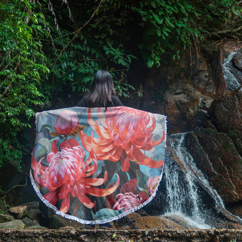 Australia Waratah Beach Blanket - Waratah Oil Painting Abstract Ver5 Beach Blanket Australia Waratah Beach Blanket - Waratah Oil Painting Abstract Ver5 Beach Blanket