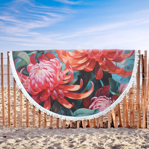 Australia Waratah Beach Blanket - Waratah Oil Painting Abstract Ver5 Beach Blanket Australia Waratah Beach Blanket - Waratah Oil Painting Abstract Ver5 Beach Blanket