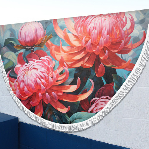 Australia Waratah Beach Blanket - Waratah Oil Painting Abstract Ver5 Beach Blanket Australia Waratah Beach Blanket - Waratah Oil Painting Abstract Ver5 Beach Blanket