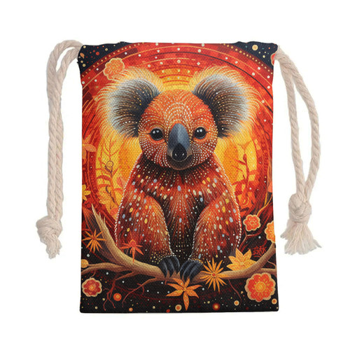 Australia Koala Drawstring Bag - Dreaming Art Koala Aboriginal Inspired Drawstring Bag Australia Koala Drawstring Bag - Dreaming Art Koala Aboriginal Inspired Drawstring Bag