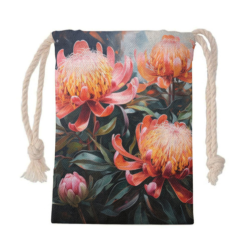 Australia Waratah Drawstring Bag - Waratah Oil Painting Abstract Ver2 Drawstring Bag Australia Waratah Drawstring Bag - Waratah Oil Painting Abstract Ver2 Drawstring Bag