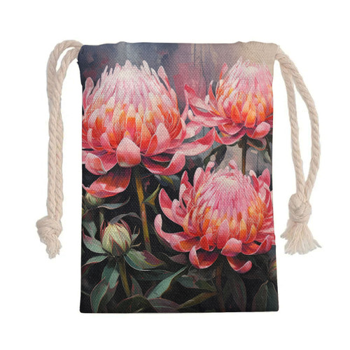 Australia Waratah Drawstring Bag - Waratah Oil Painting Abstract Ver3 Drawstring Bag Australia Waratah Drawstring Bag - Waratah Oil Painting Abstract Ver3 Drawstring Bag