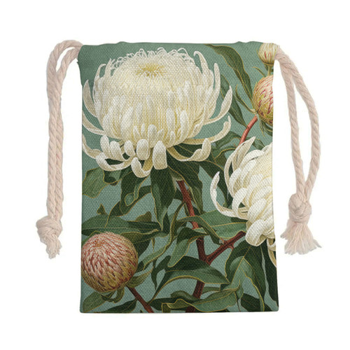Australia Waratah Drawstring Bag - White Waratah Flowers Fine Art Ver1 Drawstring Bag Australia Waratah Drawstring Bag - White Waratah Flowers Fine Art Ver1 Drawstring Bag