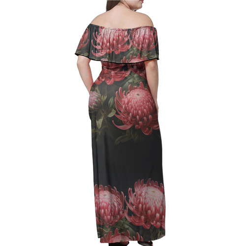 Australia Waratah Off Shoulder Long Dress - Waratah Flowers Fine Art Ver1 Off Shoulder Long Dress Australia Waratah Off Shoulder Long Dress - Waratah Flowers Fine Art Ver1 Off Shoulder Long Dress