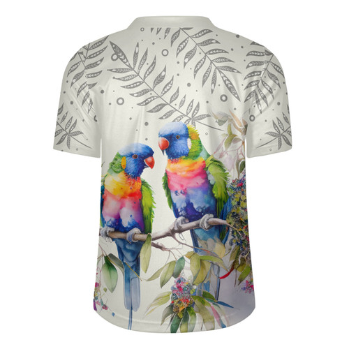 Australia Aboriginal Rugby Jersey - Aussie Rainbow Lorikeets Birds Art Australia Aboriginal Rugby Jersey - Aussie Rainbow Lorikeets Birds Art