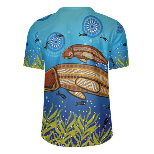 Australia Aboriginal Rugby Jersey - Aboriginal Mother And Baby Dugong Inspired Design Rugby Jersey