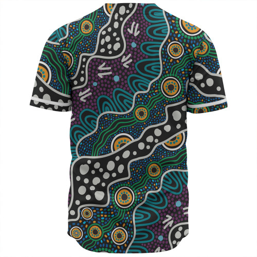 Australia Aboriginal Baseball Shirt - Dot Painting Art Baseball Shirt