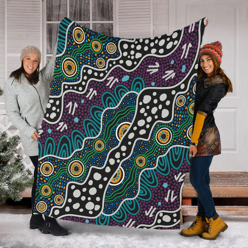 Australia Aboriginal Blanket - Dot Painting Art Blanket Australia Aboriginal Blanket - Dot Painting Art Blanket