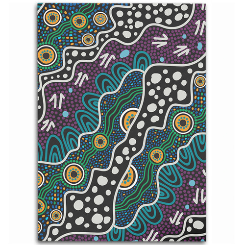 Australia Aboriginal Area Rug - Dot Painting Art Area Rug