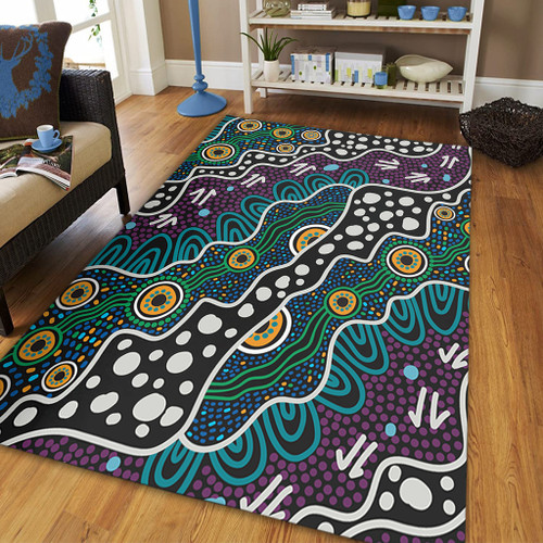 Australia Aboriginal Area Rug - Dot Painting Art Area Rug Australia Aboriginal Area Rug - Dot Painting Art Area Rug