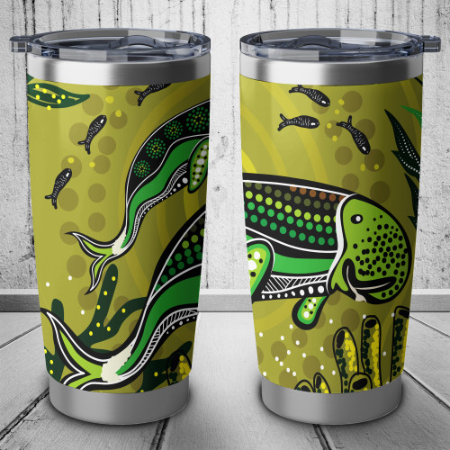 Australia Aboriginal Tumbler - Mother And Baby Dugong Aboriginal Art Tumbler Australia Aboriginal Tumbler - Mother And Baby Dugong Aboriginal Art Tumbler