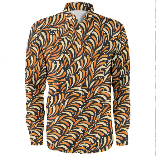 Australia Aboriginal Long Sleeve Shirts - Seamless Bush Leaves Long Sleeve Shirts